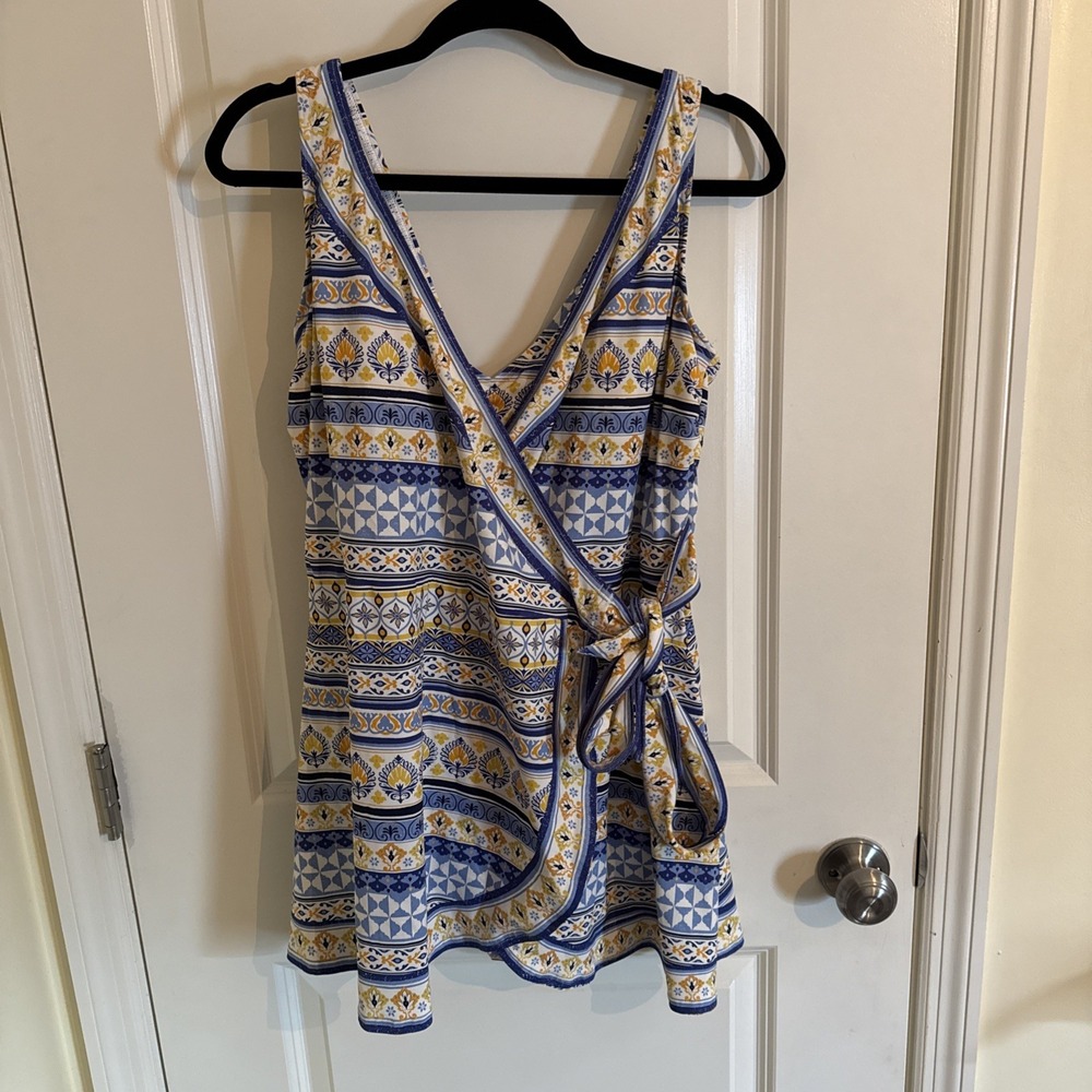 Lands' End Side Tie Mini Swim Dress Size 18W
